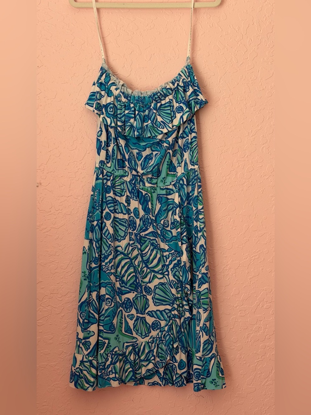 Lilly Pulitzer Blue & Teal Shell-Print Maxi Dress